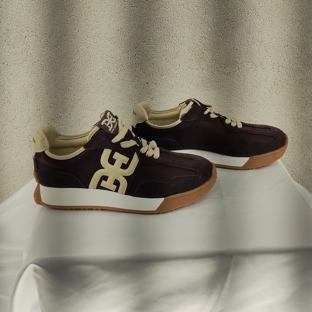 Sam Edelman Sneakers Mens 10 Purple Brown Suede Leather Lace Up Casual Trainer